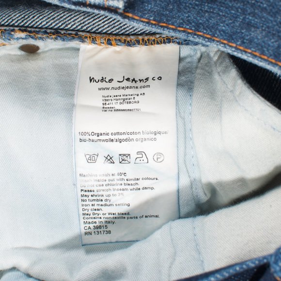 Nudie Jeans ๐ฎ๐น Men's Slim Jim Jeans 30x34 - Orig. Blue Note - Picture 8 of 9